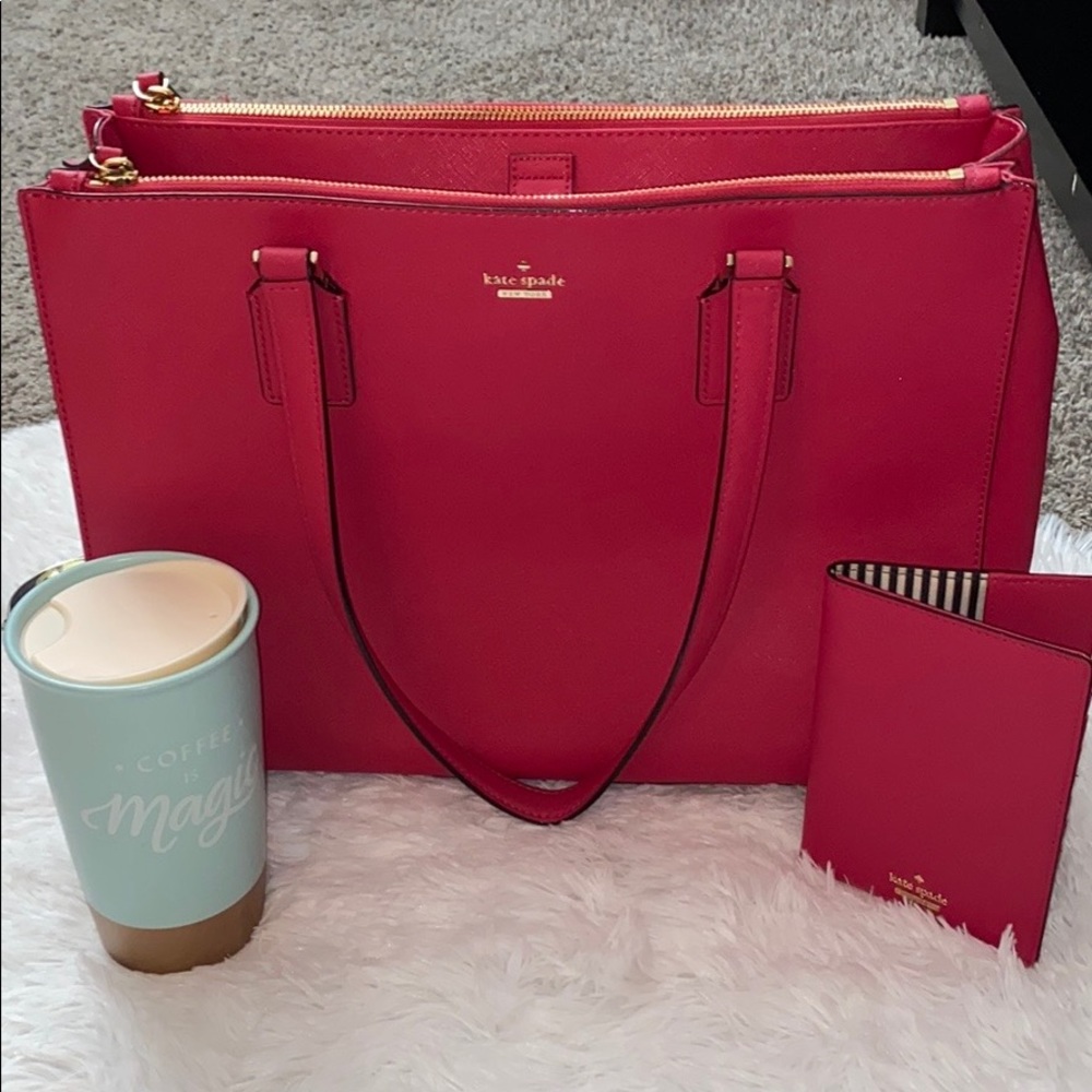 Cameron Street Harmony-large Hot Pink Leather Tote